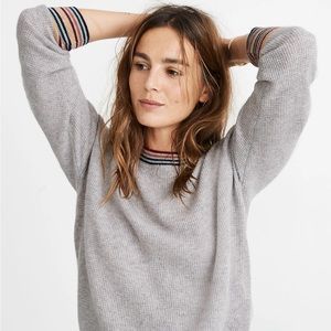 Madewell Rainbow trim cashmere sweater